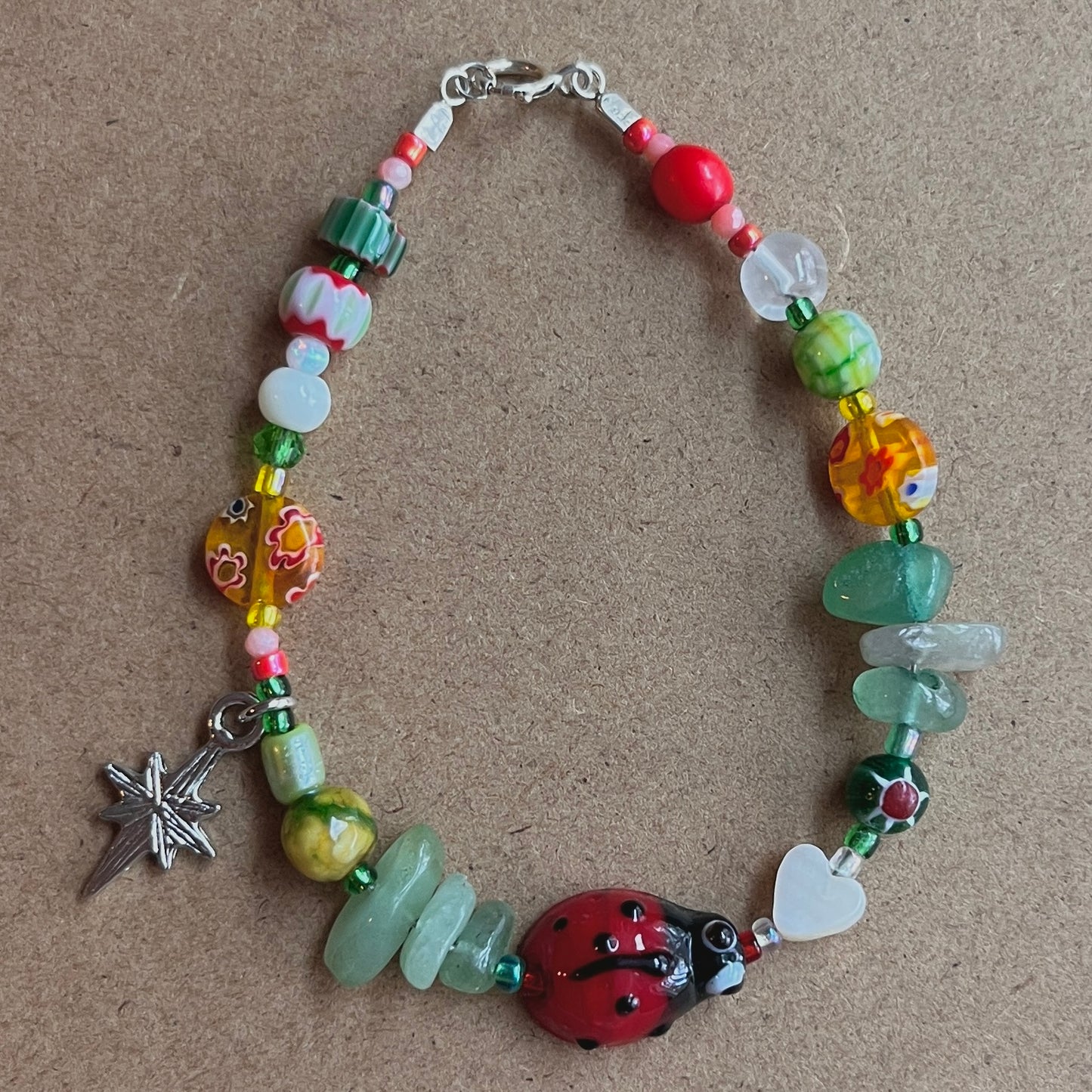 Garden Charm Beaded Bracelet | Sterling Silver Findings | One of a Kind