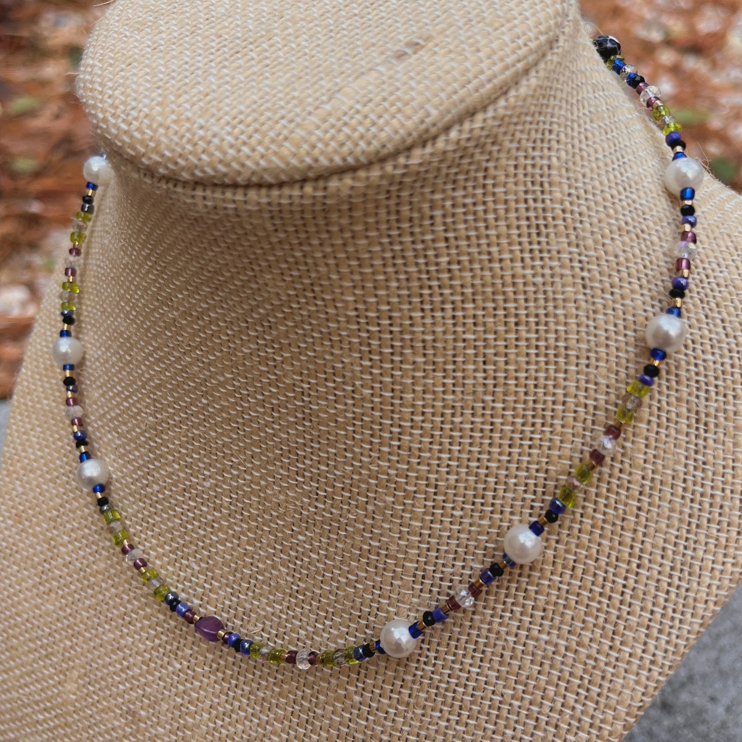 Starlit Pearl Beaded Necklace | Celestial Inspired | Gold Filled